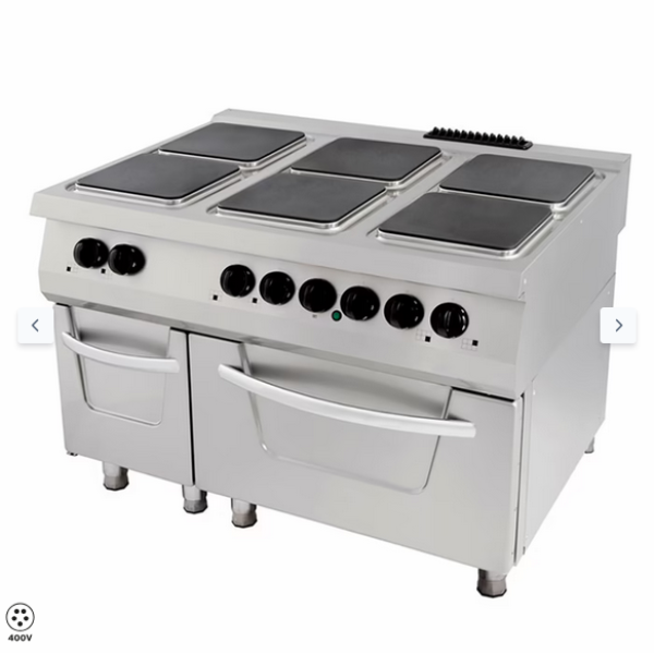  Σόμπα Premium - 6 καυστήρες - Ηλεκτρική - Τριπλή μονάδα - με φούρνο - βάθος 90cm